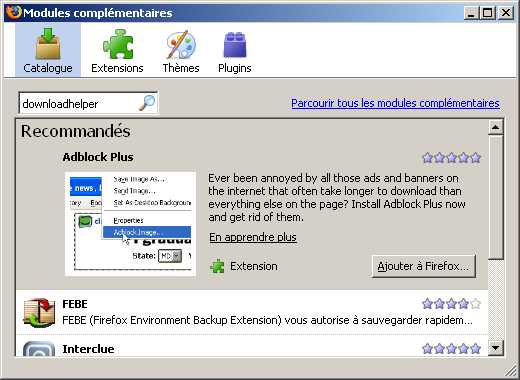 TÉLÉCHARGER MODULE COMPLEMENTAIRE FIREFOX DOWNLOADHELPER
